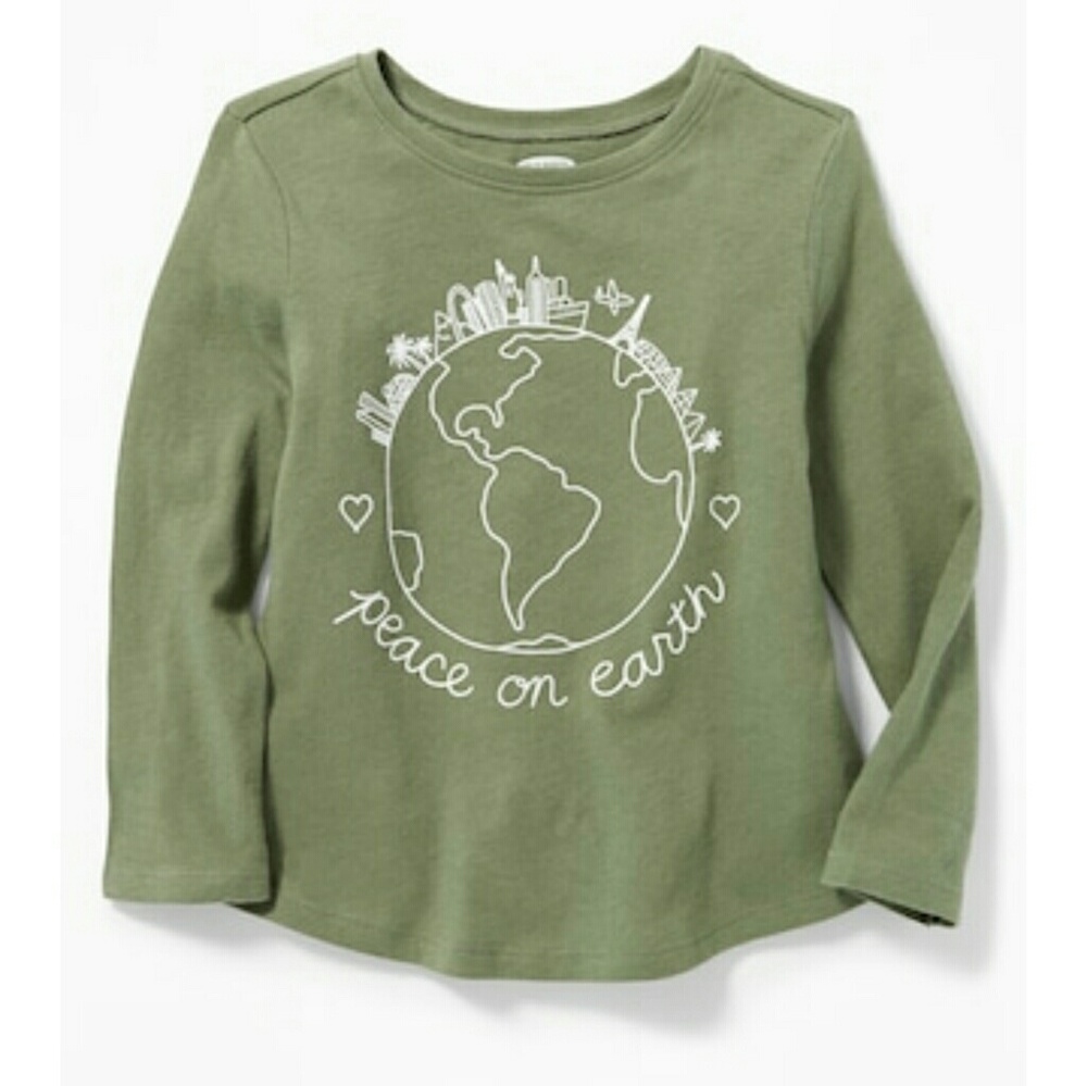 Long 🌍 sleeve girls toddler t-shirt